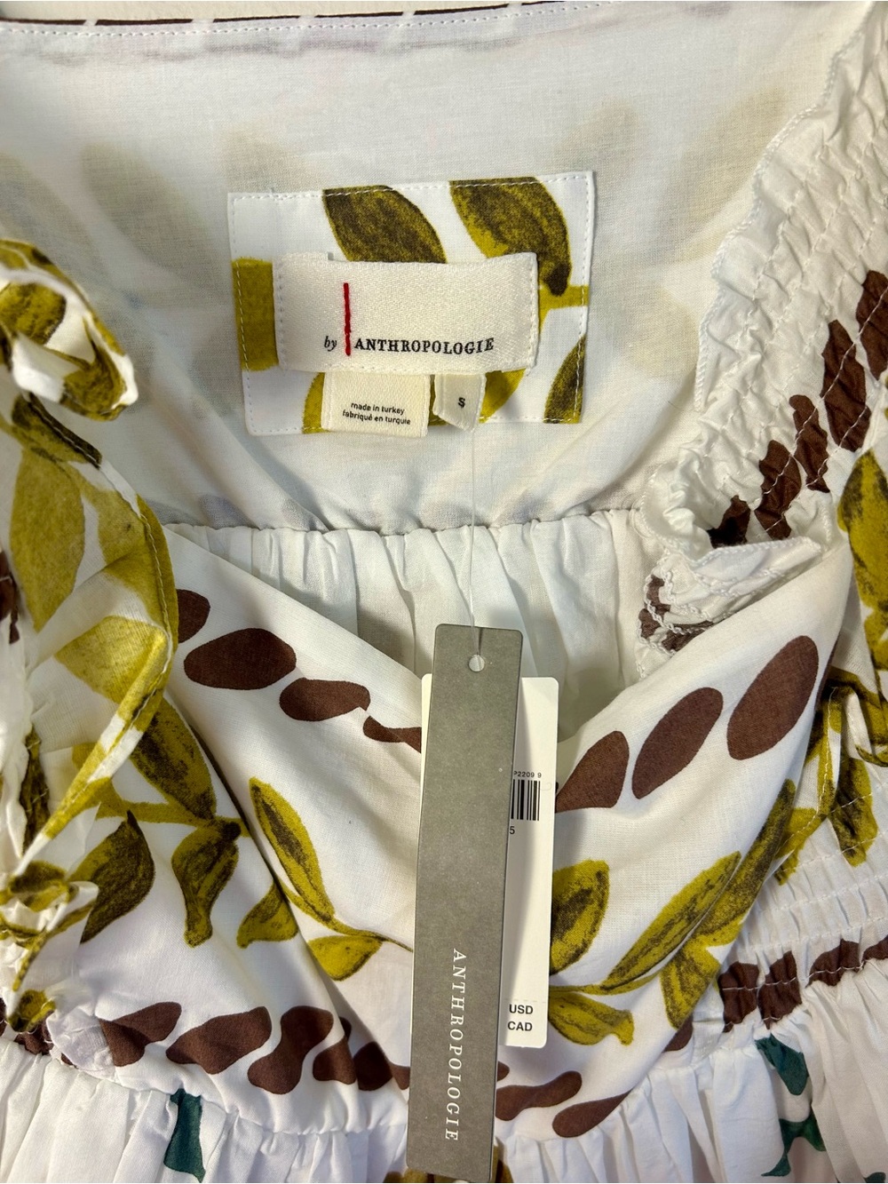 *NWT* ANTHROPOLOGIE Cotton Ruffle Sleeve Square Neck Mini Dress Small - Picture 8 of 9
